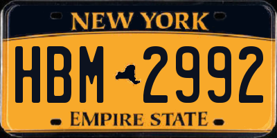 NY license plate HBM2992