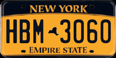 NY license plate HBM3060