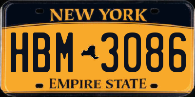 NY license plate HBM3086