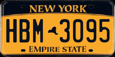 NY license plate HBM3095