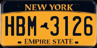 NY license plate HBM3126
