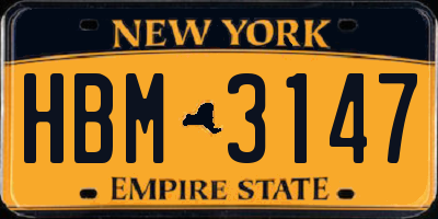 NY license plate HBM3147