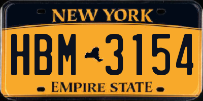 NY license plate HBM3154