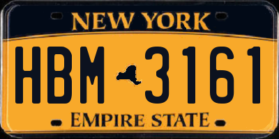 NY license plate HBM3161
