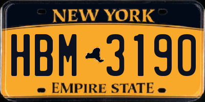NY license plate HBM3190