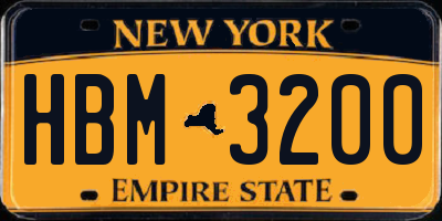 NY license plate HBM3200