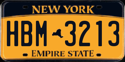 NY license plate HBM3213