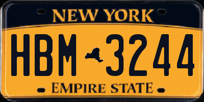 NY license plate HBM3244