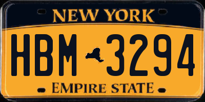 NY license plate HBM3294
