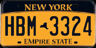NY license plate HBM3324