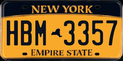 NY license plate HBM3357