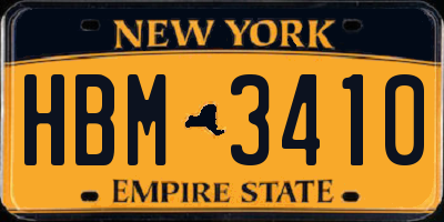 NY license plate HBM3410