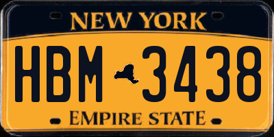 NY license plate HBM3438