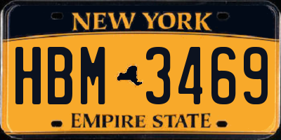 NY license plate HBM3469