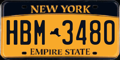 NY license plate HBM3480