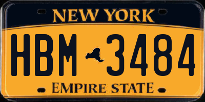 NY license plate HBM3484
