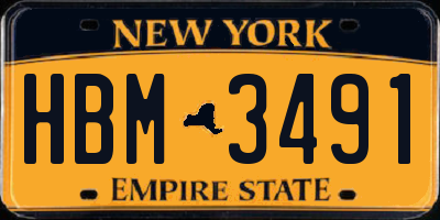NY license plate HBM3491