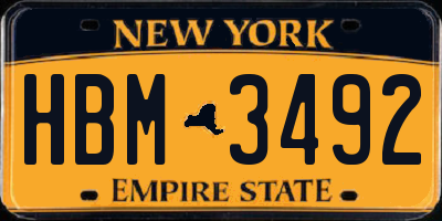 NY license plate HBM3492