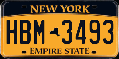 NY license plate HBM3493