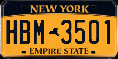 NY license plate HBM3501