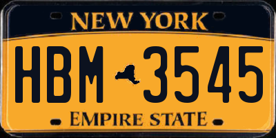 NY license plate HBM3545