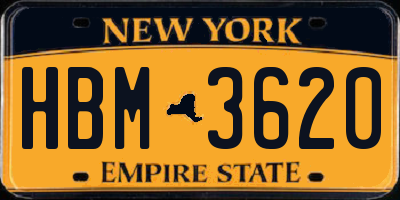 NY license plate HBM3620