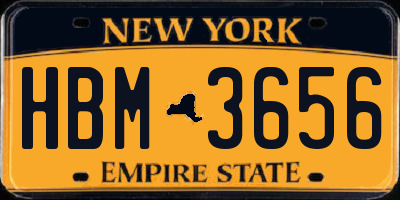 NY license plate HBM3656