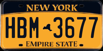 NY license plate HBM3677
