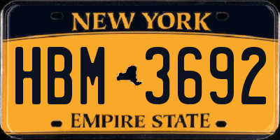 NY license plate HBM3692