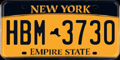 NY license plate HBM3730
