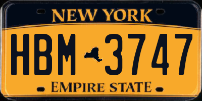 NY license plate HBM3747