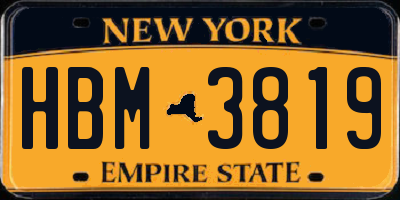 NY license plate HBM3819