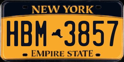 NY license plate HBM3857
