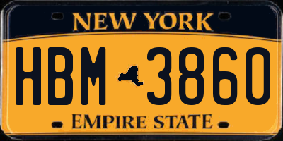 NY license plate HBM3860