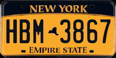 NY license plate HBM3867