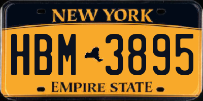 NY license plate HBM3895