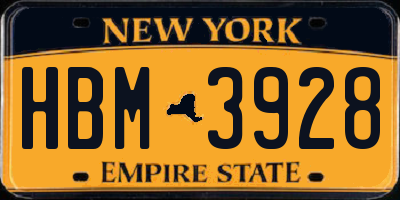 NY license plate HBM3928