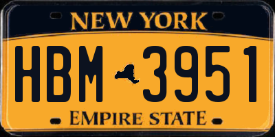 NY license plate HBM3951