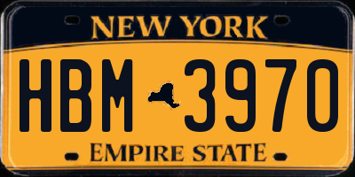 NY license plate HBM3970