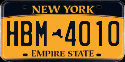 NY license plate HBM4010