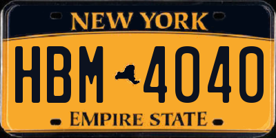 NY license plate HBM4040