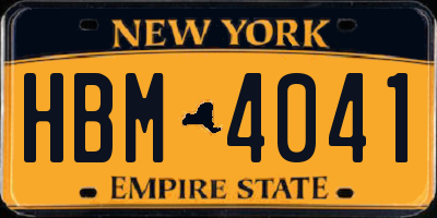 NY license plate HBM4041