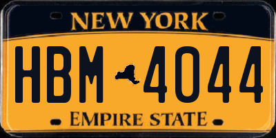 NY license plate HBM4044
