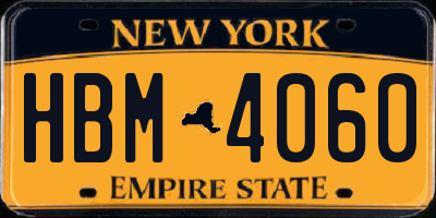 NY license plate HBM4060