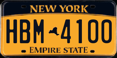 NY license plate HBM4100
