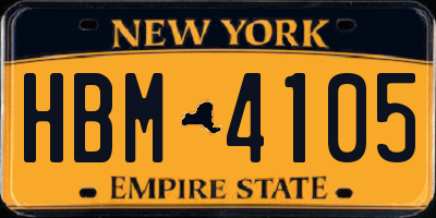 NY license plate HBM4105