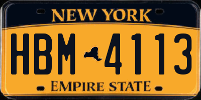 NY license plate HBM4113
