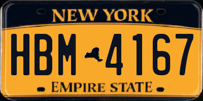 NY license plate HBM4167