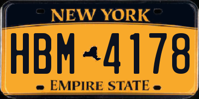 NY license plate HBM4178