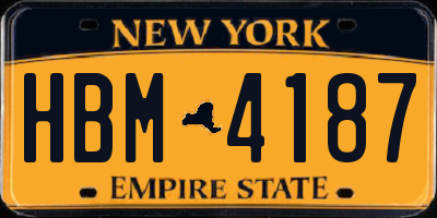 NY license plate HBM4187